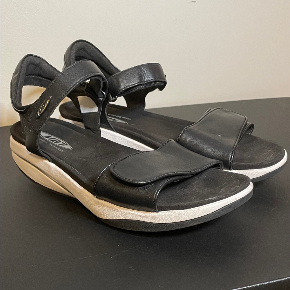 MBT Black and White Sandals